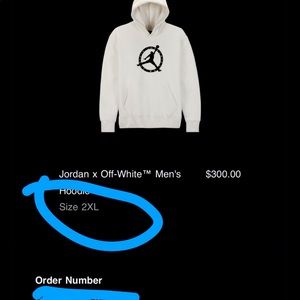 Jordan x  off-white hoodie